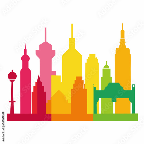 Cityscapes vector isolated on white background