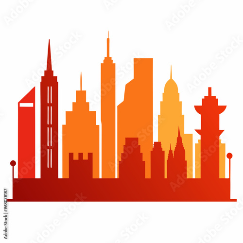 Cityscapes vector isolated on white background