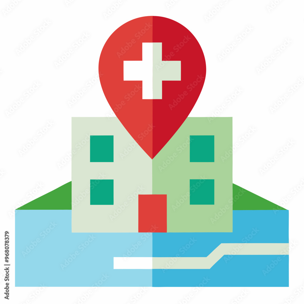 Obraz premium Hospital map isolated on white background