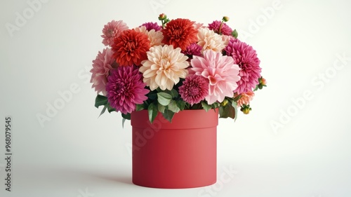 Fresh dahlia flowers in a c...