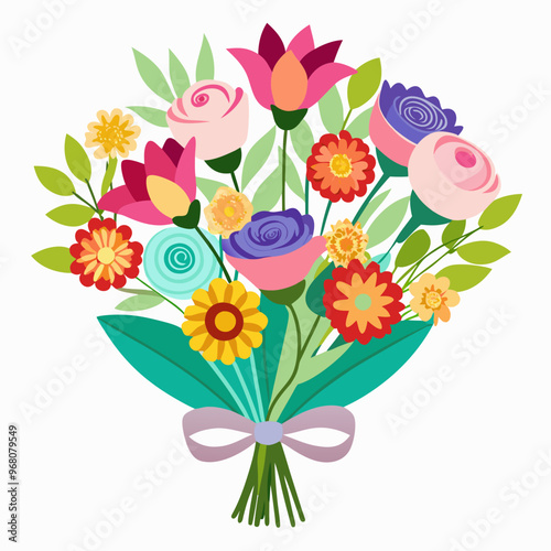 Wallpaper Mural Flower vector isolated on white background Torontodigital.ca