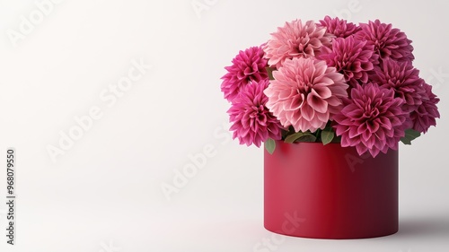 Fresh dahlia flowers in a c...