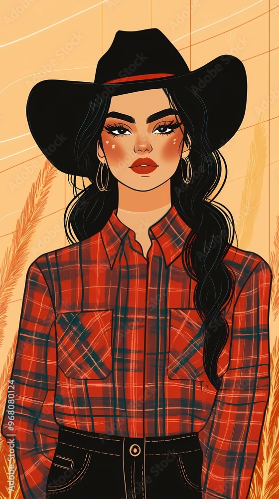background image of a cowboy woman, western illustration style, western. background image of a cowboy woman, western illustration style, western.