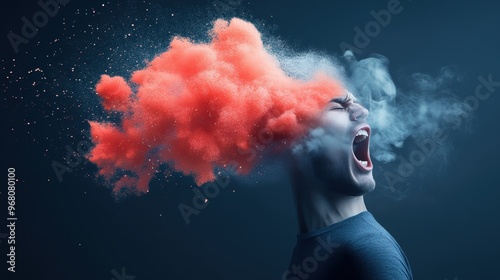 A powerful and dramatic illustration of a person expressing anger and frustration, showcasing the raw and unfiltered power of raw emotions.