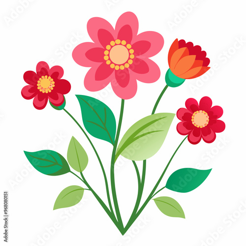 Flower vector isolated on white background