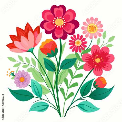 Flower vector isolated on white background