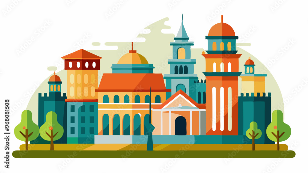 Building vector isolated on white background