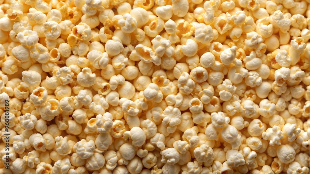 Texture of puffed popcorn, light and crunchy, for snacks and movie time Texture of puffed popcorn, light and crunchy, for snacks and movie time