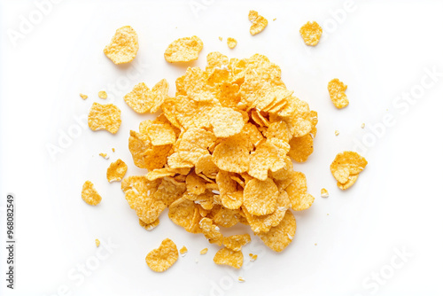 dry cornflakes on white back ground photo