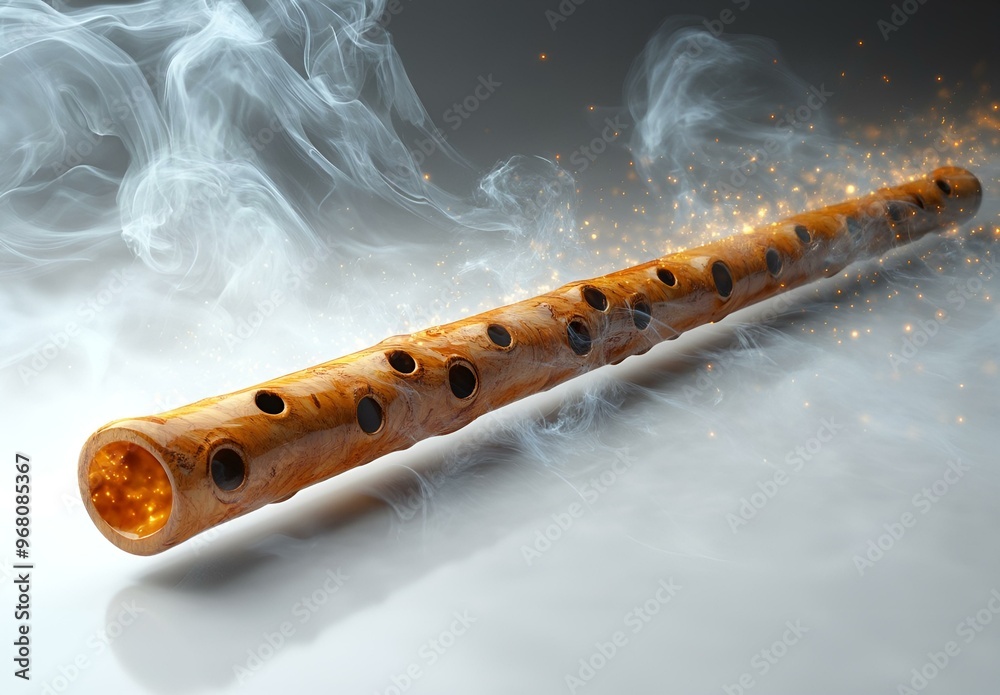 Fototapeta premium a flute with smoke coming out of it. 