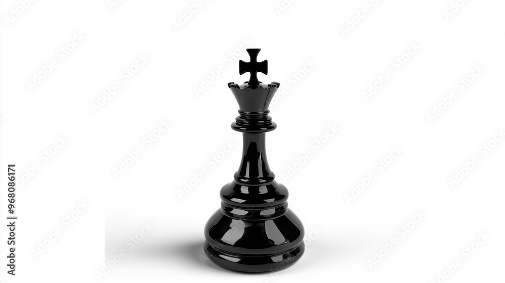 King chess piece isolated on a white background, closeup King chess piece isolated on a white background, closeup