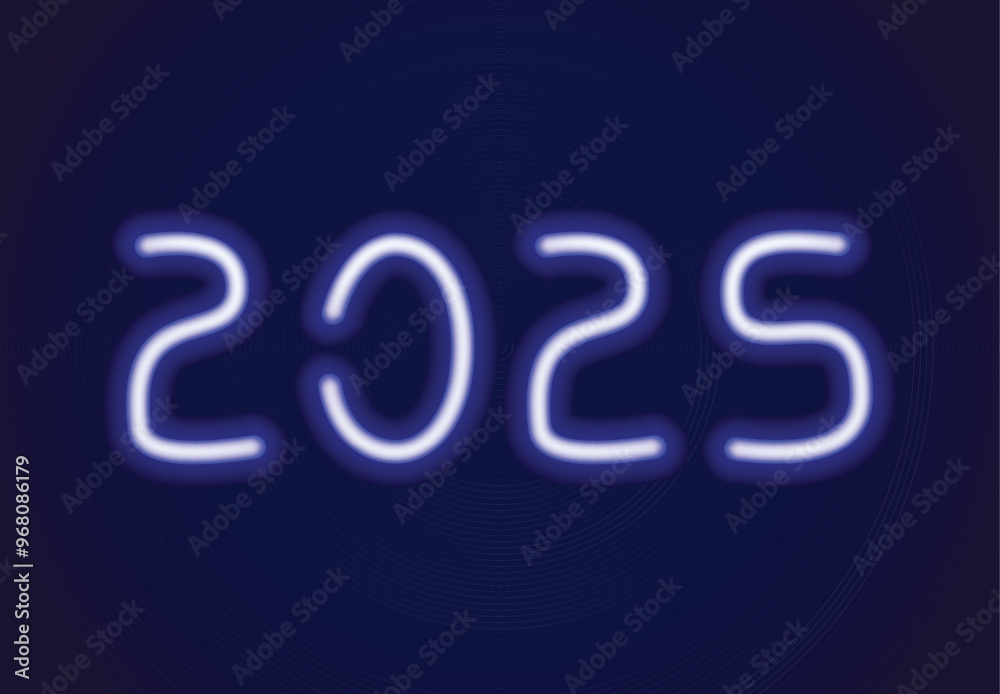 2025 Happy New Year Design Neon Blue Elegant Abstract Vector Illustration 2025 Happy New Year Design Neon Blue Elegant Abstract Vector Illustration