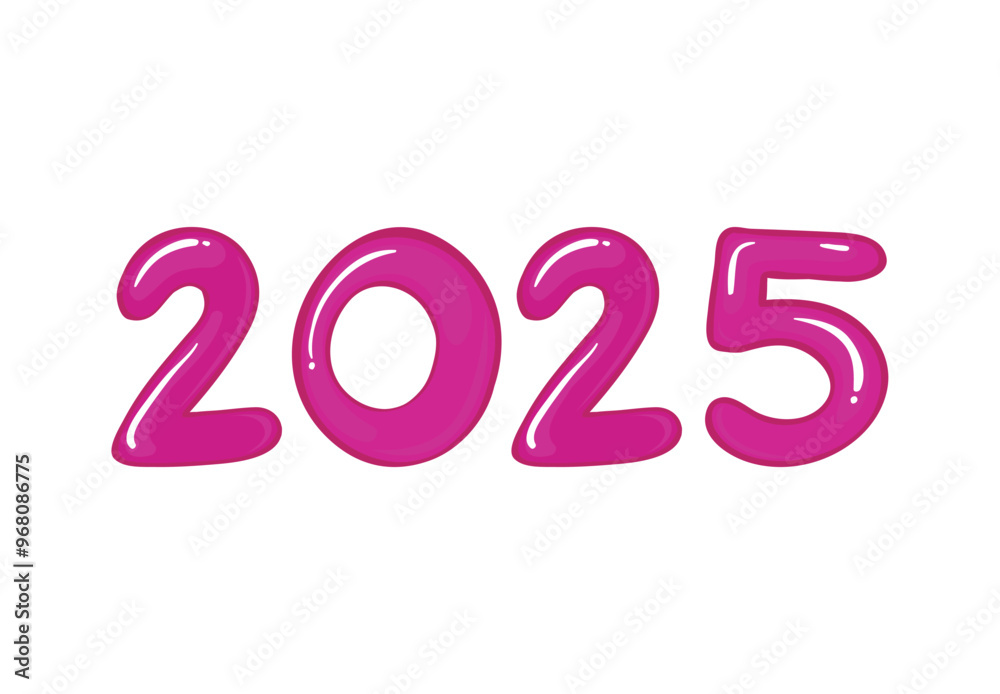 2025 Happy New Year Design Purple Realistic Abstract Vector Illustration 2025 Happy New Year Design Purple Realistic Abstract Vector Illustration