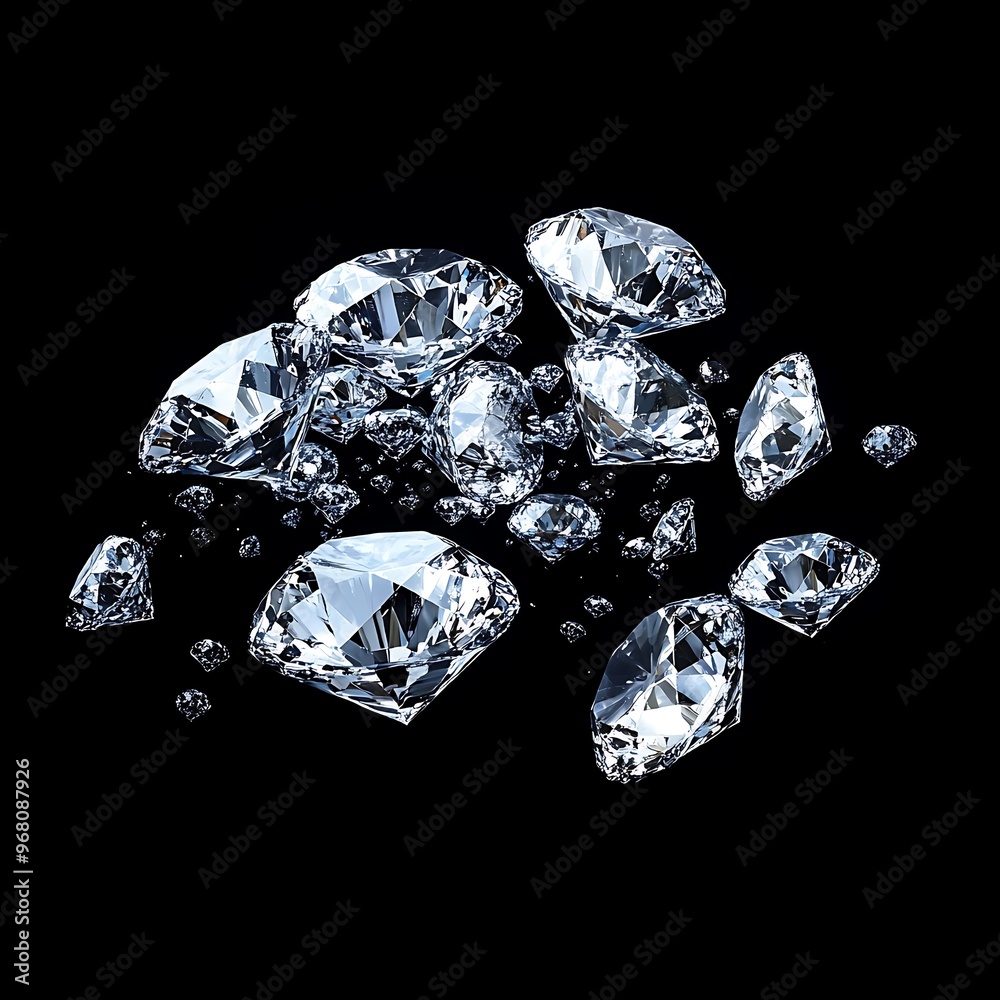 Diamonds on black background Diamonds on black background
