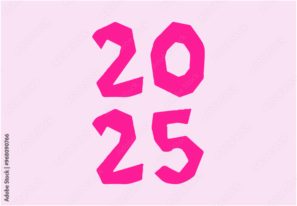 Happy New Year 2025 Pink Drawing Design Abstract Vector Illustration Happy New Year 2025 Pink Drawing Design Abstract Vector Illustration