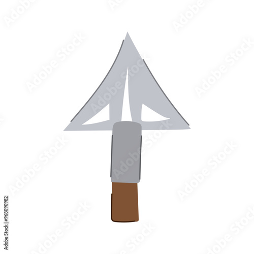 artifact arrowhead cartoon. prehistoric flint, stone tool, hunting weapon artifact arrowhead sign. isolated symbol vector illustration