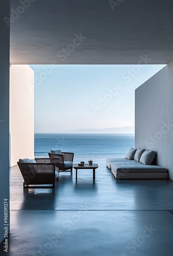 Modern Luxury Home Showcase Exterior Patio With Ocean View