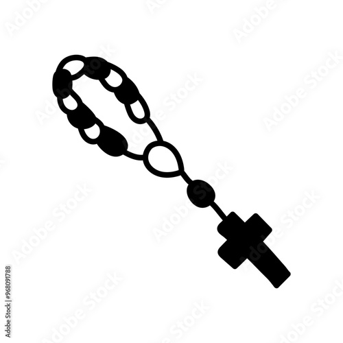 Rosary Relics Glyph Icon, Vector illustration