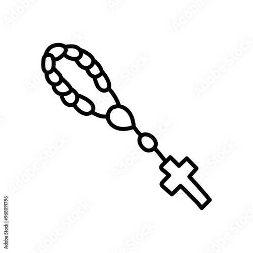 Rosary Relics Outline Icon, Vector illustration