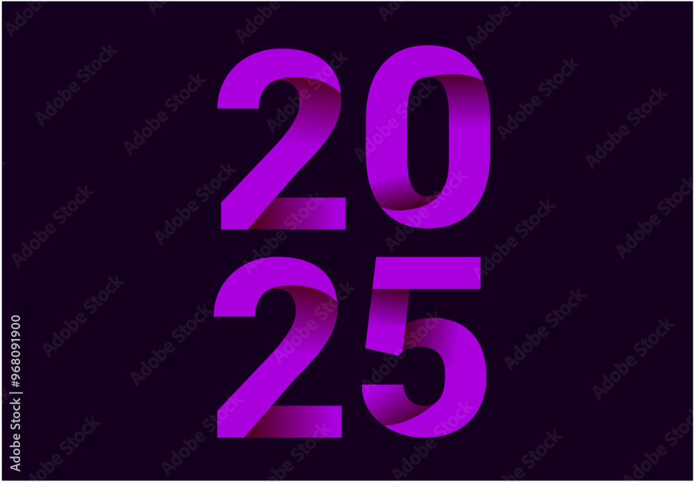 2025 Happy New Year Design Purple Abstract Vector Illustration 2025 Happy New Year Design Purple Abstract Vector Illustration