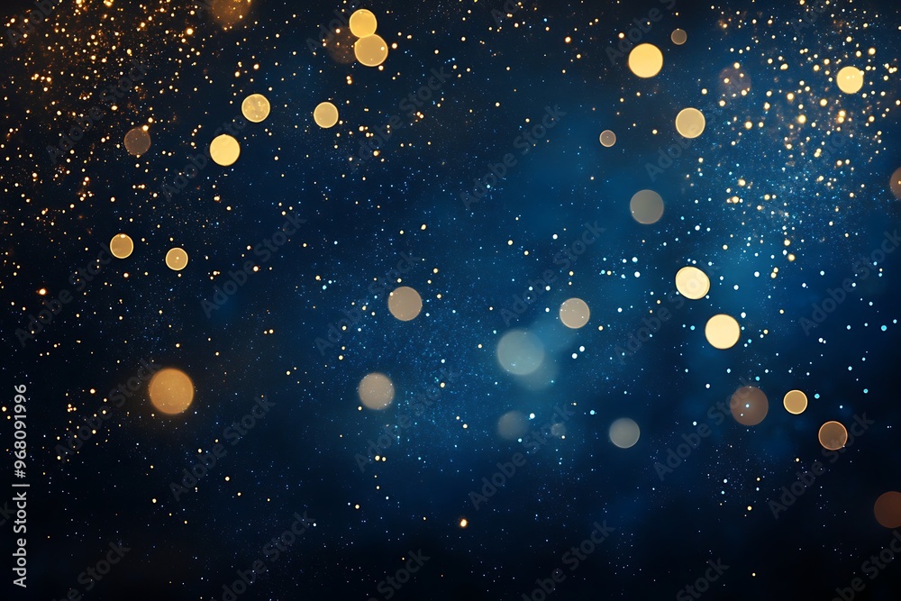 Abstract glitter lights. blue, gold and black. de focuse Abstract glitter lights. blue, gold and black. de focuse
