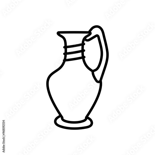 Roman Glassware Outline Icon, Vector illustration