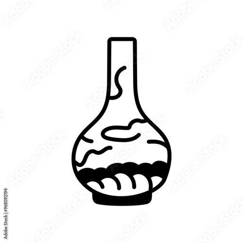 Taiwanese Vase Glyph Icon, Vector illustration