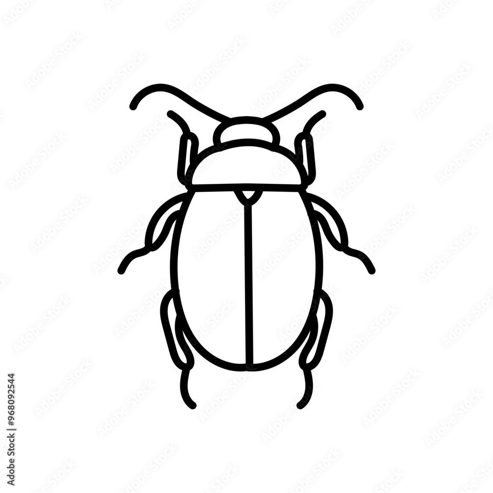 Beetle Chrysolina Outline Icon, Vector illustration Beetle Chrysolina Outline Icon, Vector illustration