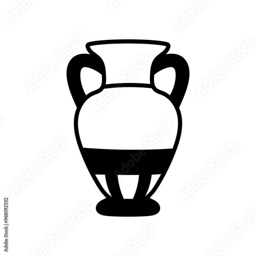 Greek Vase Glyph Icon, Vector illustration