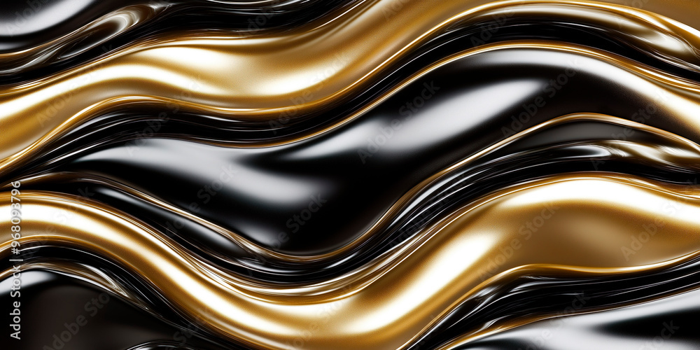 Gold and black metallic waves Gold and black metallic waves