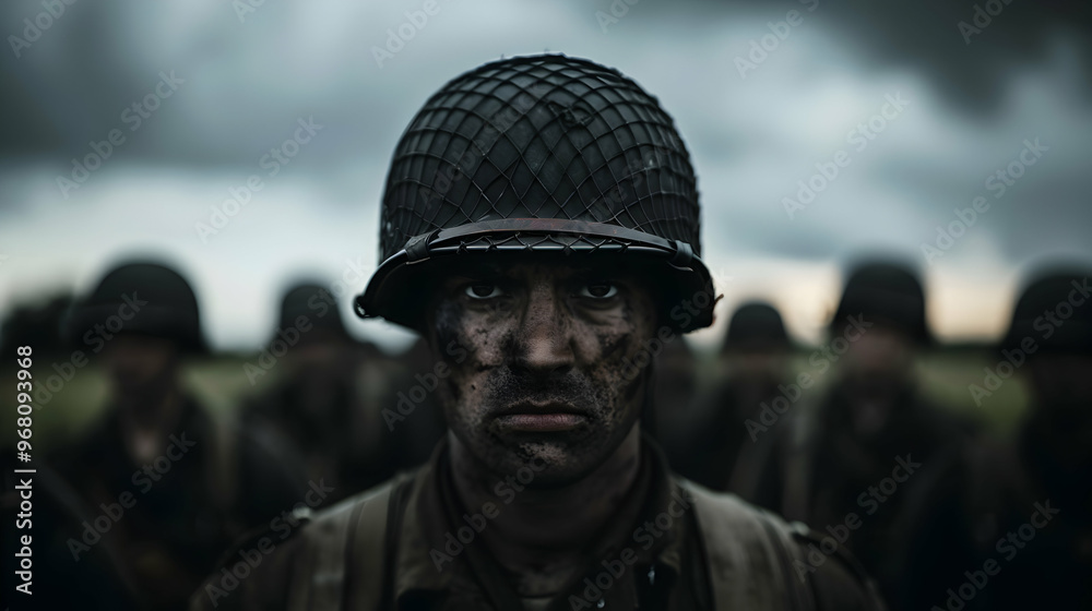 Soldiers Approach The Normandy Beach. Soldiers Approach The Normandy Beach.