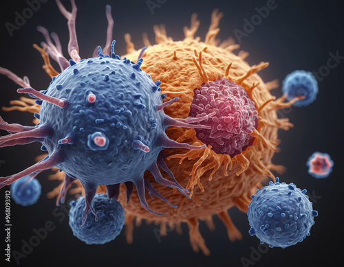 Immune system responding to the intrusion of pathogens during an inflammation sending out immune cells