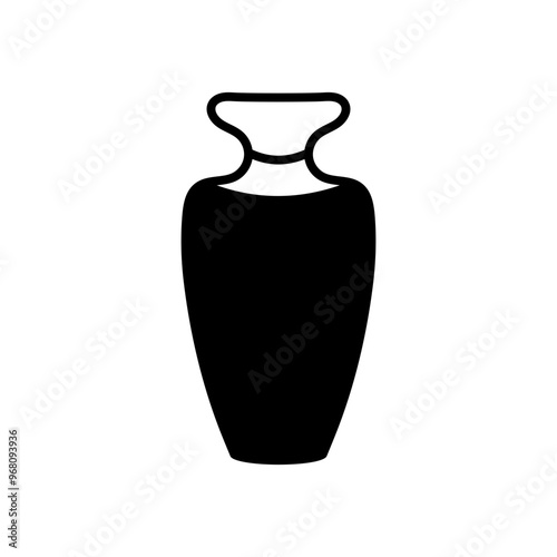 Decorative Stone Vase Glyph Icon, Vector illustration