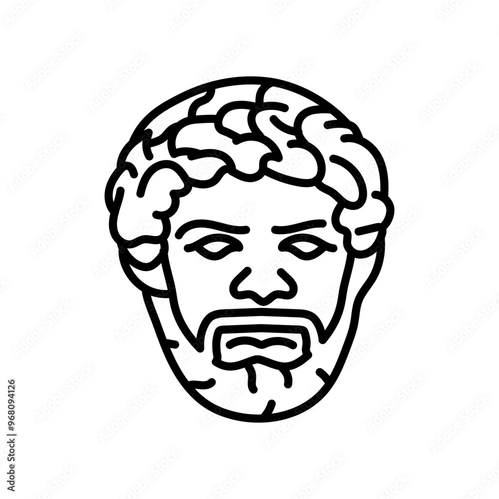 Man Statue Outline Icon, Vector illustration Man Statue Outline Icon, Vector illustration