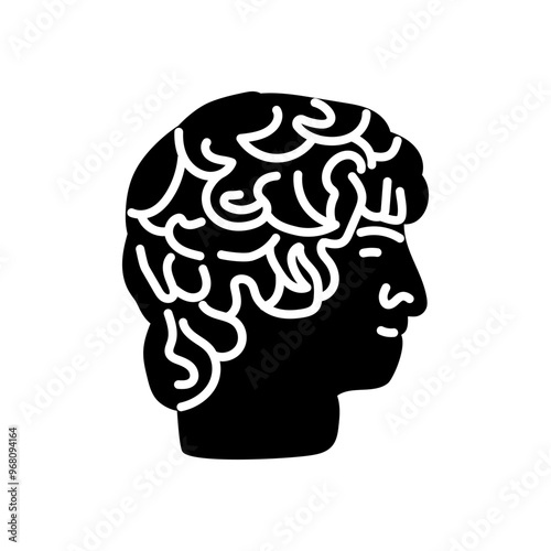 Roman Emperor Hadrian Glyph Icon, Vector illustration