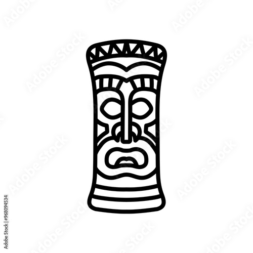 Tiki Outline Icon, Vector illustration
