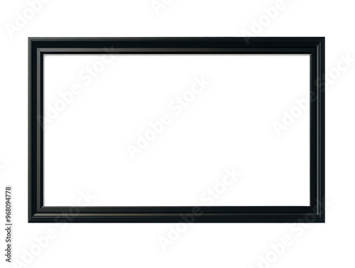 Black picture frame transparent png 