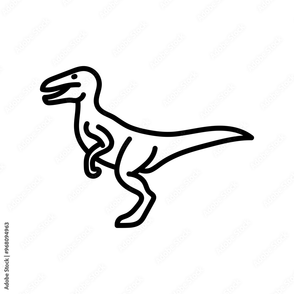 Velociraptor Outline Icon, Vector illustration Velociraptor Outline Icon, Vector illustration