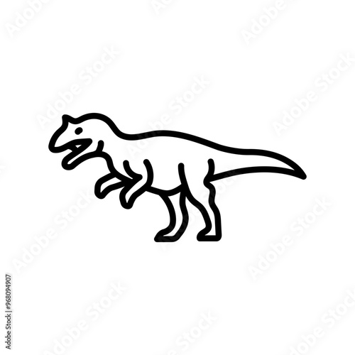 Allosaurus Outline Icon, Vector illustration