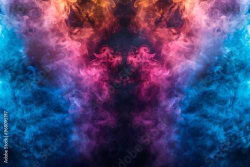 vivid and dynamic photo capturing a neon smoke explosion abstract background, full of bursts of color and energy. Perfect for capturing the lively and eclectic atmosphere of a club