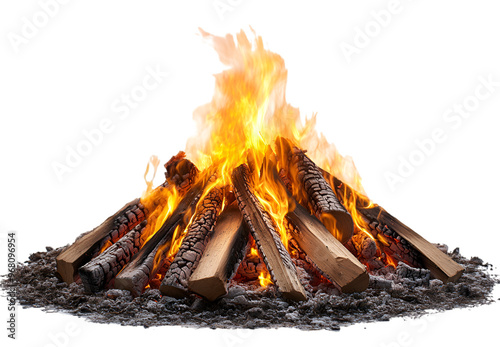 a pile of wood burning.  photo