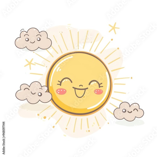 funny sunshine cartoon illustration