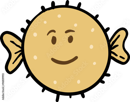 puffer fish doodle