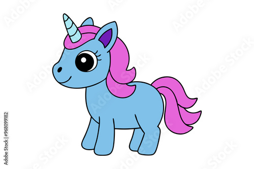 Cute little color unicorn vector