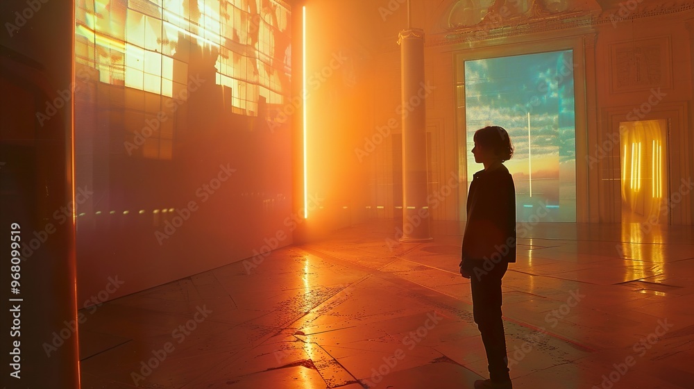 A Solitary Figure in a Futuristic Dreamscape A Solitary Figure in a Futuristic Dreamscape