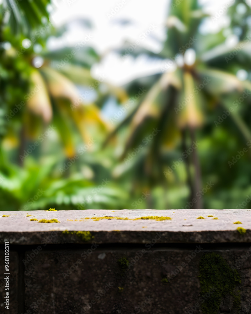Naklejka premium stone wall with nature background