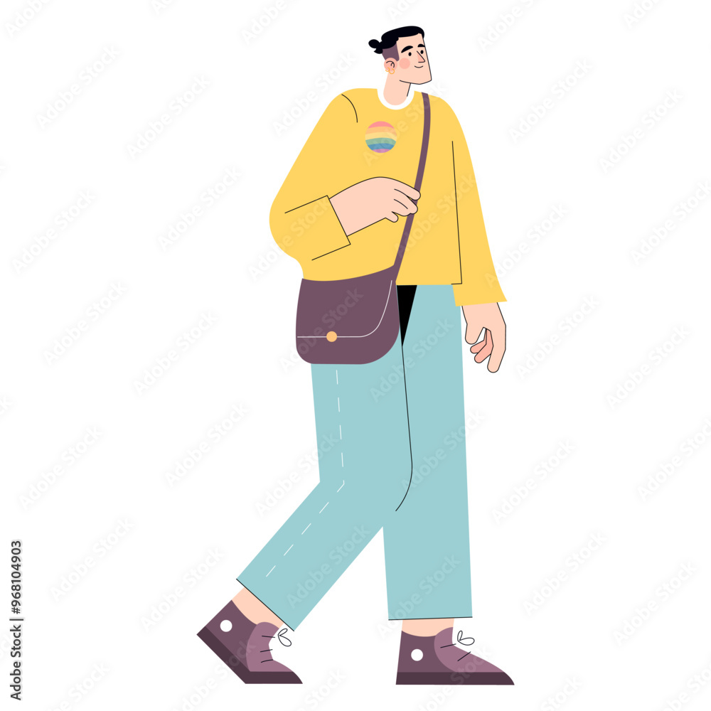 Fototapeta premium Diversity Businessman. Flat Vector Illustration
