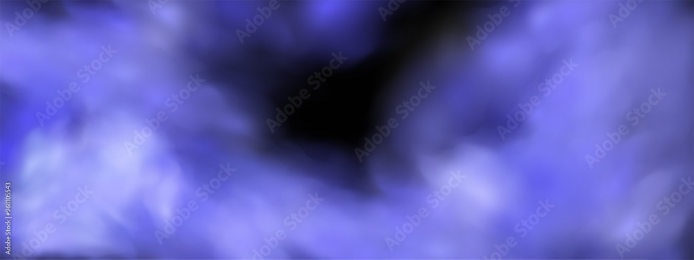Fototapeta premium The atmosphere of spring magic at dawn or summer night ,fog over land or water surface.Black background with gray blue clouds creating the effect of smoke or fog. 