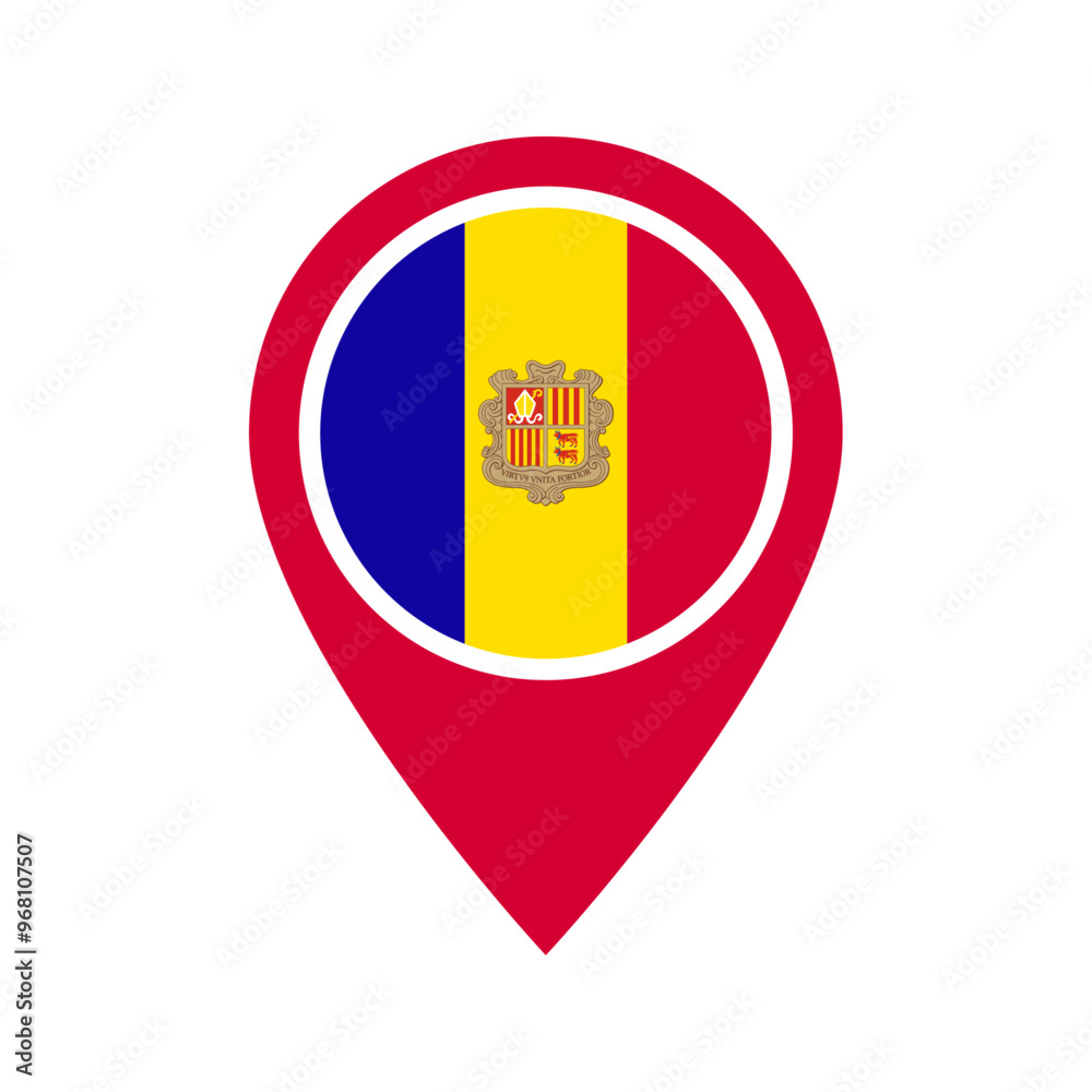 Obraz premium Andorra flag location icon