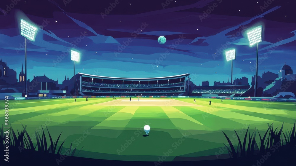 Cricket Stadium at Night Cricket Stadium at Night